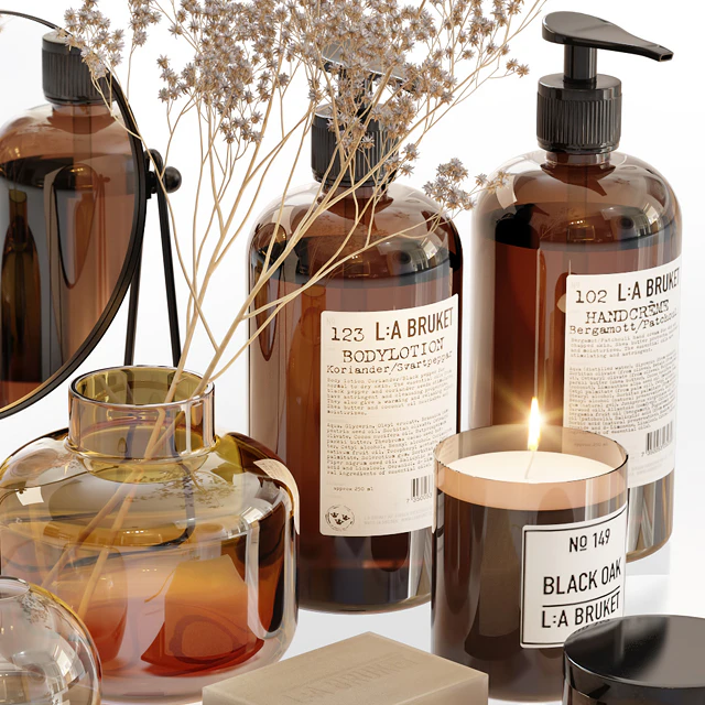 LA Bruket decor set for bathroom with dry flowers — Скачать