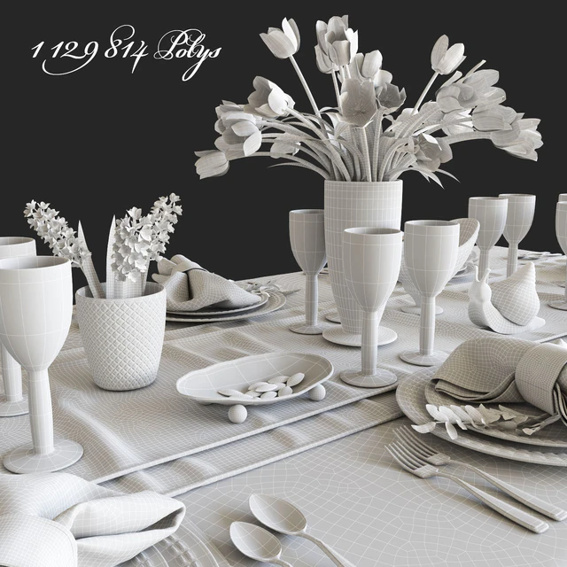 Table setting with flowers — Descargar