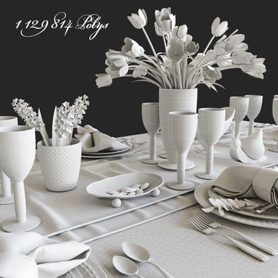 Table setting with flowers — Ver 2