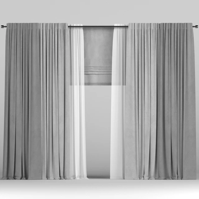 Curtains with roman and tulle. — Descargar