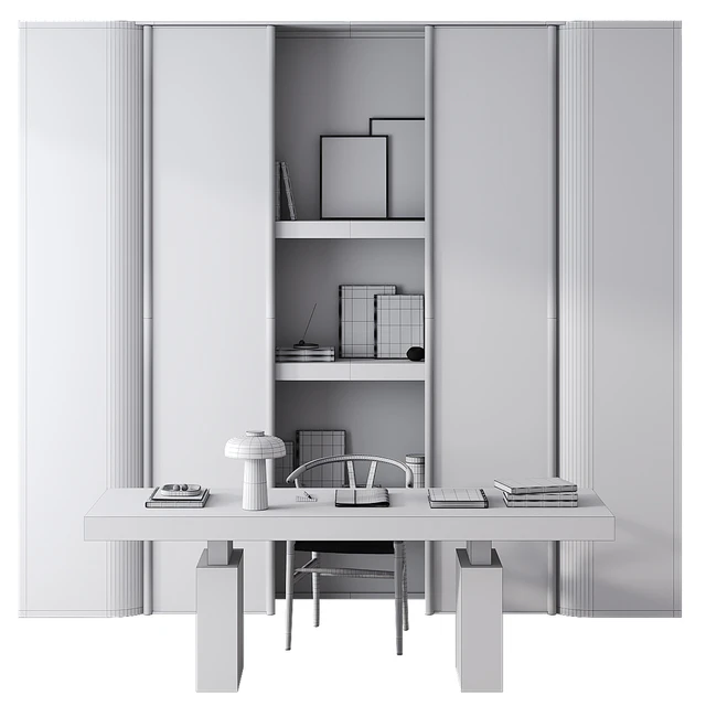 Workplace with CH24 Wishbone chair by Carl Hansen — Скачать