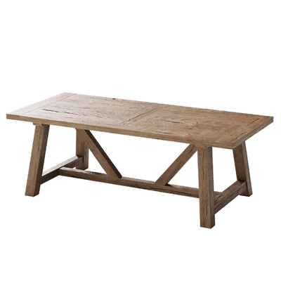 Reclaimed Russian Oak Trestle Rectangular Dining Table — Вид 2
