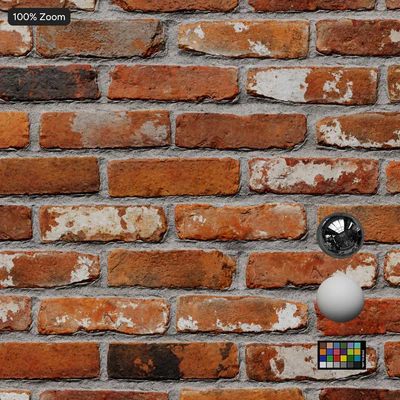 reclaimed running bond brick wall texture orange — View 3