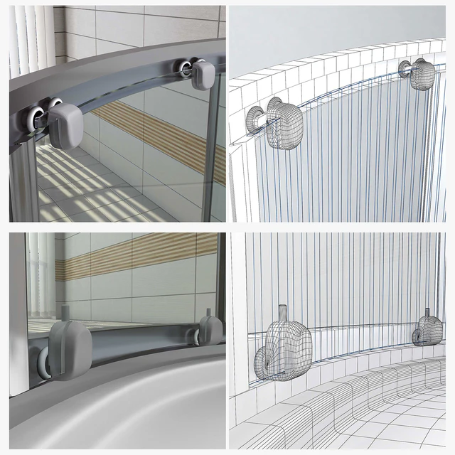 Semicircular Shower enclosure Invena (90х90) — Descargar