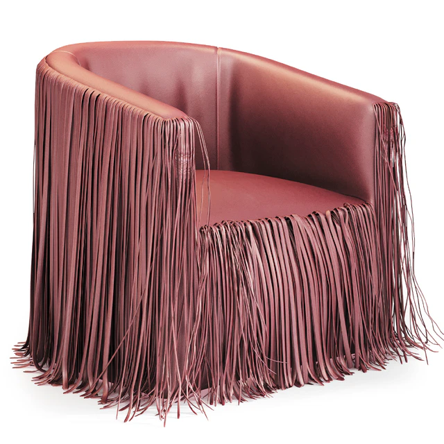 Shaggy Leather Swivel Chair in NeKeia Leather — Download
