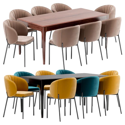 Coral dining chair and Brooklyn table — Ver 1