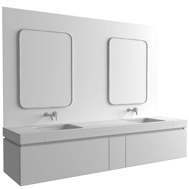 Bathroom Cabinets with washbasins in modern style. Bathroom furniture.Bathroom Sink Cabinets — Descargar