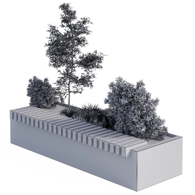 Urban Furniture / Architecture Bench with Plants Box01 — Вид 2