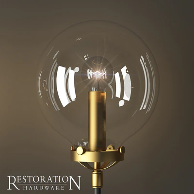 Rh bistro globe clear glass single sconce — Вид 3