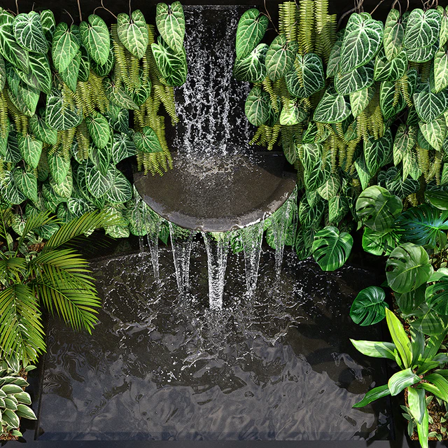 Plant Collection with Fountain — Скачать