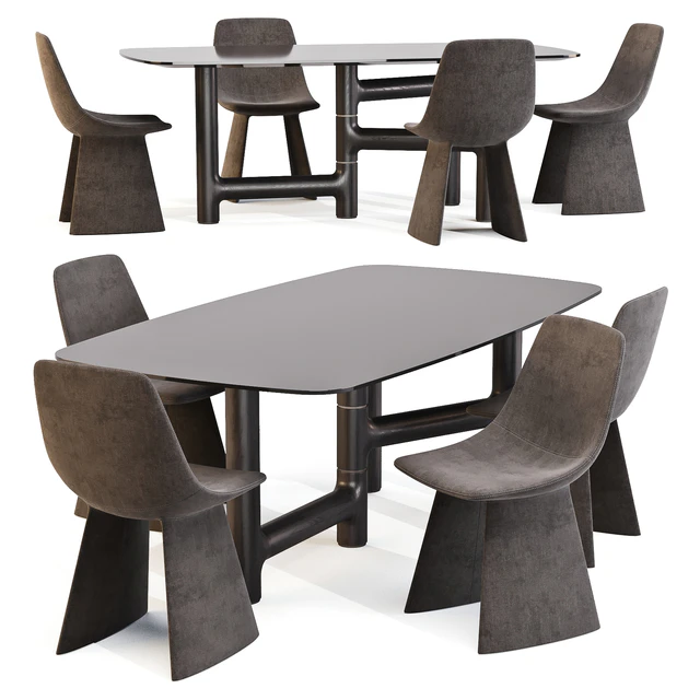 Dining Set 02: Bonaldo (Pivot Table and Agea Chairs) — Скачать