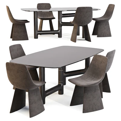 Dining Set 02: Bonaldo (Pivot Table and Agea Chairs) — Вид 1
