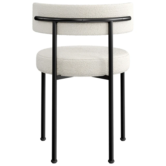 INESSE BOUCLE IVORY DINING CHAIR — Download