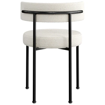 INESSE BOUCLE IVORY DINING CHAIR — View 3