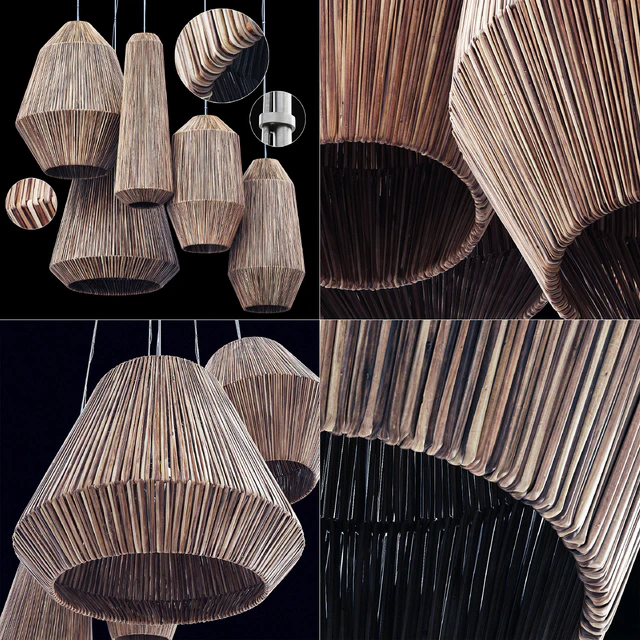 Lamp barrel big rattan n6 / Chandelier barrel wicker rattan No. 6 — Descargar