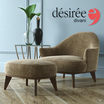 Armchair and pouf Desiree Alasia — Ver 1
