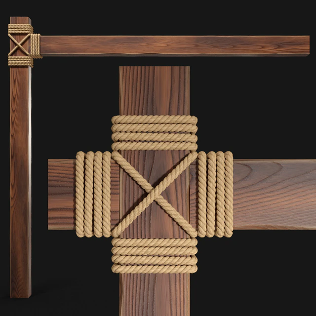 Wooden beams with rope — Descargar
