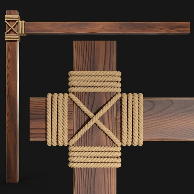 Wooden beams with rope — Ver 1