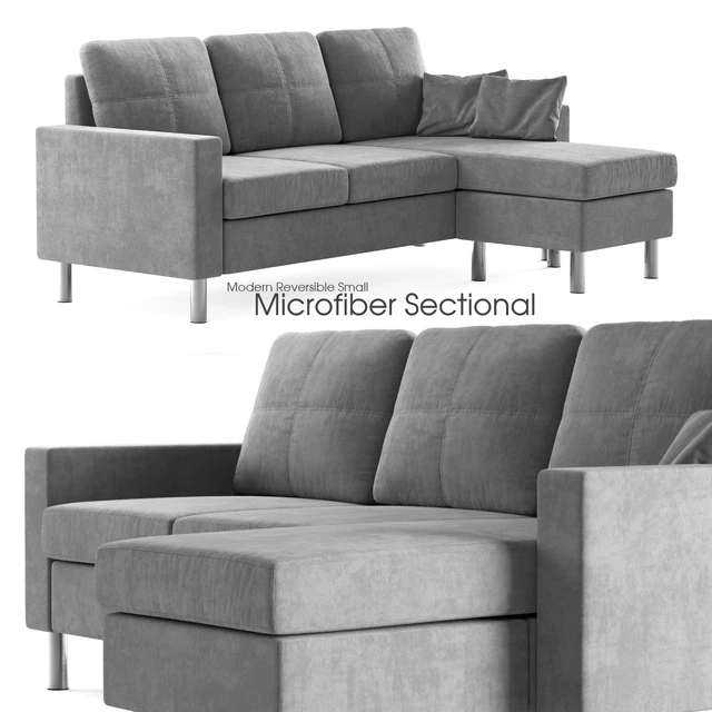 Modern Reversible Small Microfiber Sectional — Скачать
