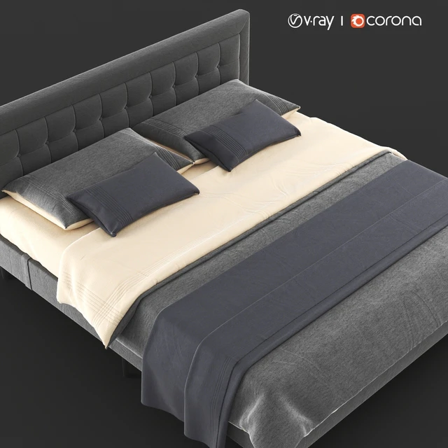 Double, gray bed PostureLoft Mornington from Overstock — Descargar