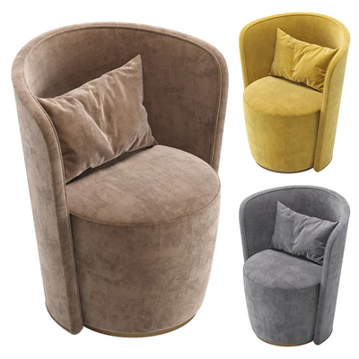 Armchair MANRO Cazarina Interiors Velvet and Leather/Кресло МАНРО — Ver 4
