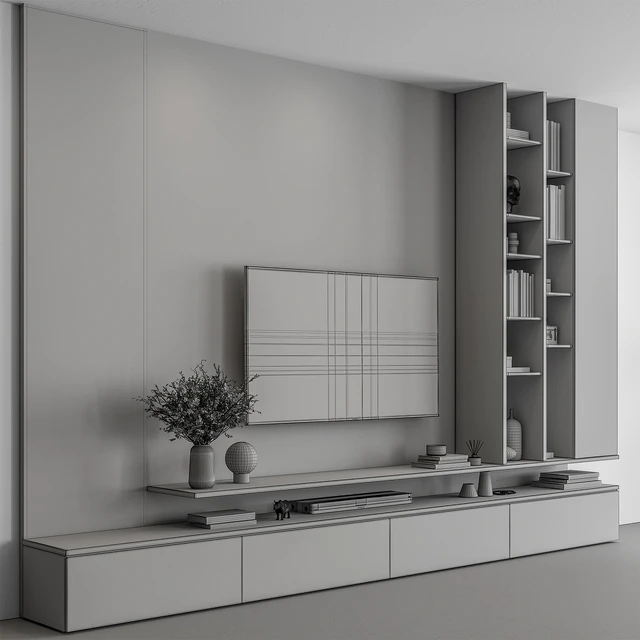 TV Wall Wooden - Set 107 — Скачать