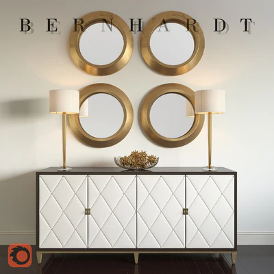 Bernhardt Jet Set Buffet & Jet Set Round Mirror — Вид 1