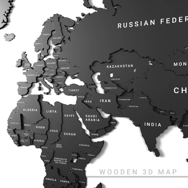 Wooden panel - world map 3 — Скачать