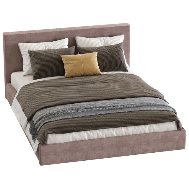 Bed Cushy Upholstered Platfrom Bed — Descargar