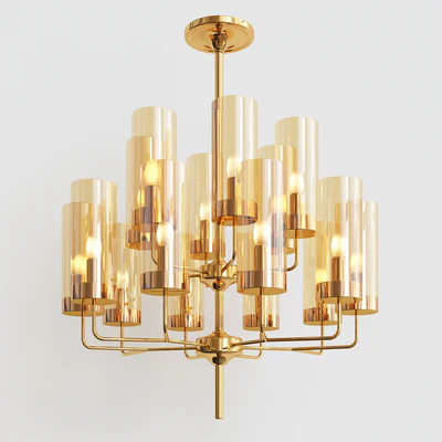 Hans-Agne Jakobsson Ceiling Lamp in Brass and Blue Original Glass 3 — Скачать