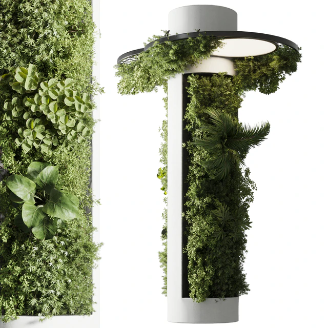 Column plant - pillar plant with ceiling light 06 — Descargar