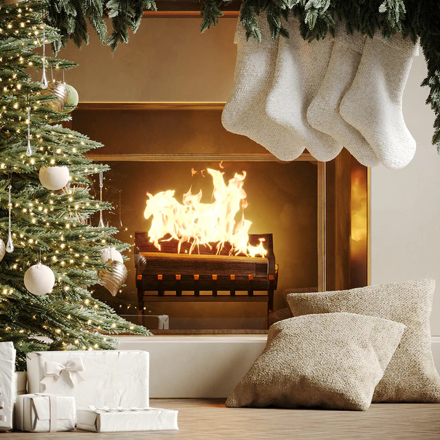Christmas tree with fireplace 5 — Descargar