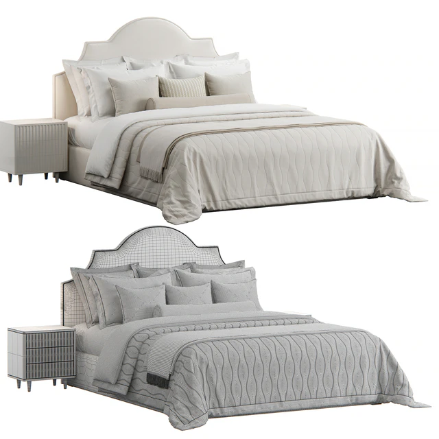 Nicolette Upholstered Headboard Bed — Скачать