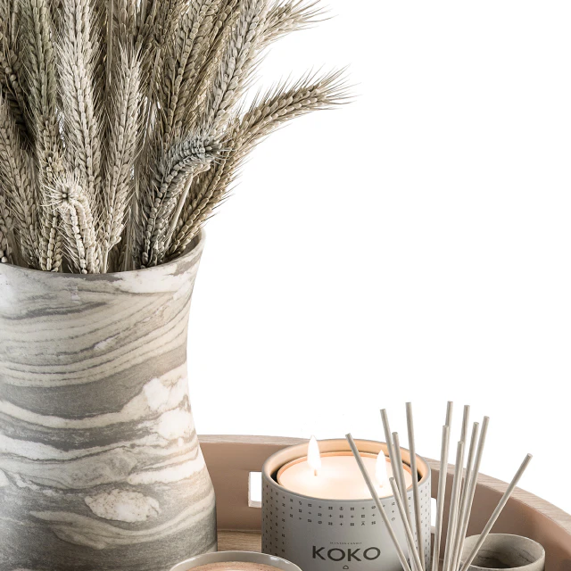 White Decorative Set with Wheat - Set 75 — Скачать