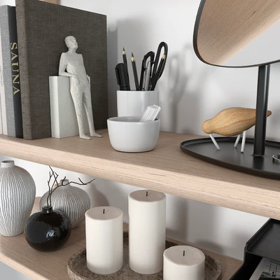 Shelves LISABO (IKEA) with decorative filling — Ver 3