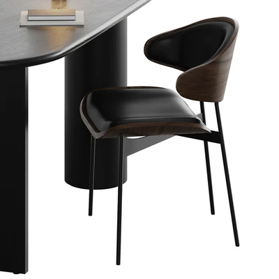 Рабочее место 021 LUZ Leather chair стул by more Стол Audo Copenhage by Fred Rigby Studio — Вид 2