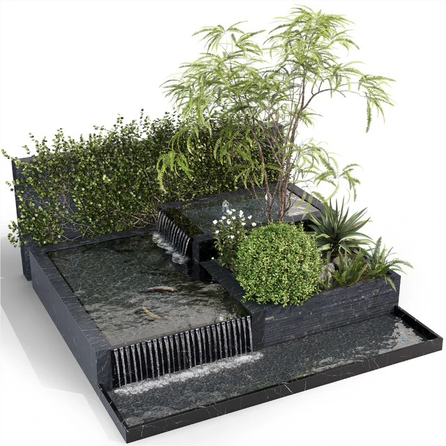 Water Ponds With Plants & fish — Скачать