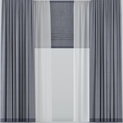 Straight curtains with tulle and roman — Ver 1