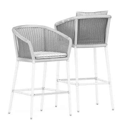Knot barstool with arms and Knot counter stool with arms by Janus et Cie — Ver 3