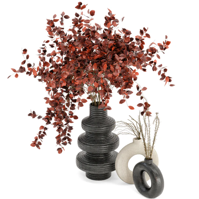 Indoor Dry Plants in rusty Concrete Pots - Set 80 — Descargar