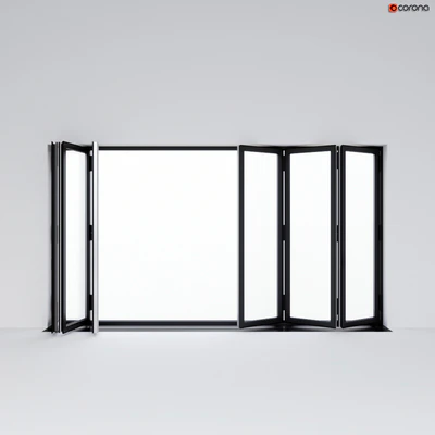 Sliding aluminum window accordion (door) — Ver 1