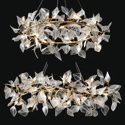 Glazed Leaves Led Chandeliers — Ver 1