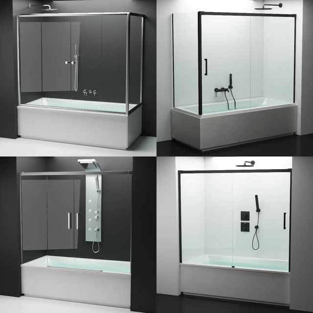 Set of shower cabins Radaway 9 + appliances — Descargar
