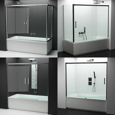 Set of shower cabins Radaway 9 + appliances — Ver 1