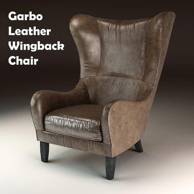 Garbo Leather Wingback Chair — Descargar
