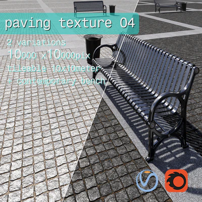Paving granite damage regular HR / street furniture 04 — Ver 1