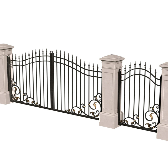 Кованые ворота в классическом стиле.Entrance Driveway Iron Gates Fence — Скачать