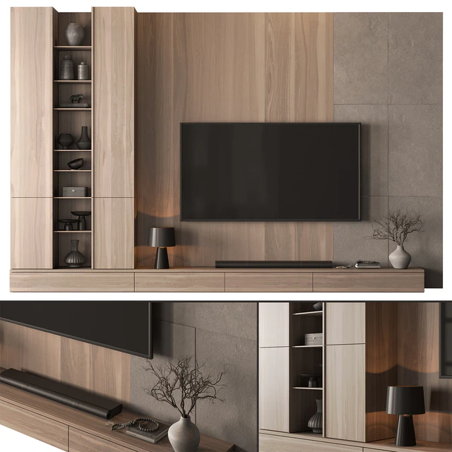 TV Wall Wooden - Set 186 — Скачать
