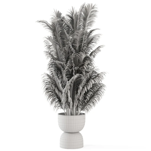 Indoor Plants  in rusty Concrete Pot - Set 352 — Скачать
