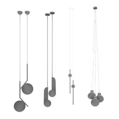 Collection Pendants set 15 Lampatron Neo - B LUX C Ball - Mass light — Ver 2